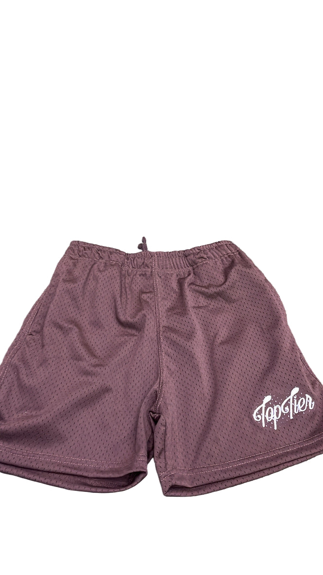 Top Tier Mesh Shorts Brown/White