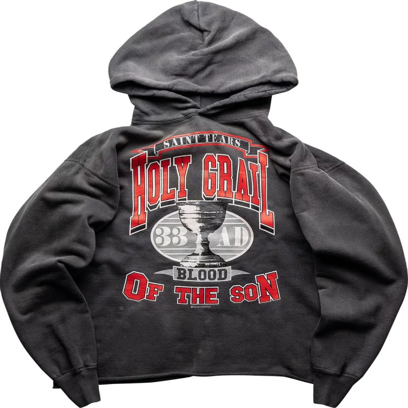 Saint Mxxxxxx x Denim Tears Holy Grail Black Hoodie