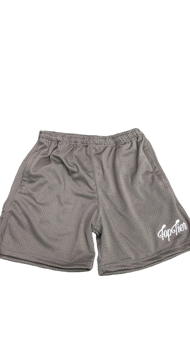 Top Tier Mesh Shorts Olive Green/White