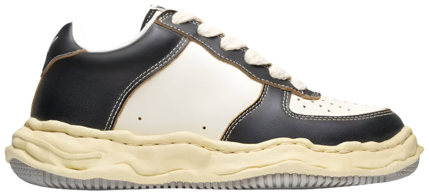 Maison Mihara Yasuhiro Wayne Low Vintage Leather Black Sneaker