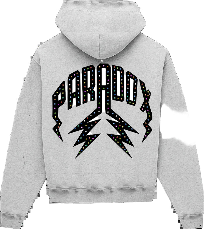 Paradox "Multi-Colored Gem" Distressed Pull-Over Hoodie