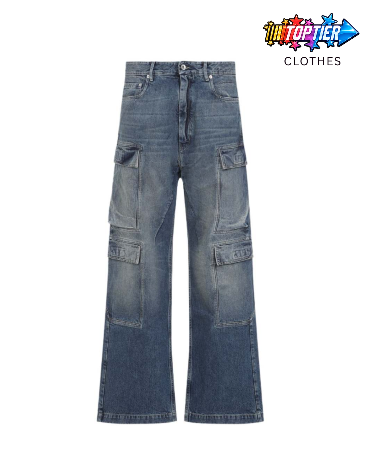 Rick Owens Bauhaus Cargo Pants - Washed Indigo