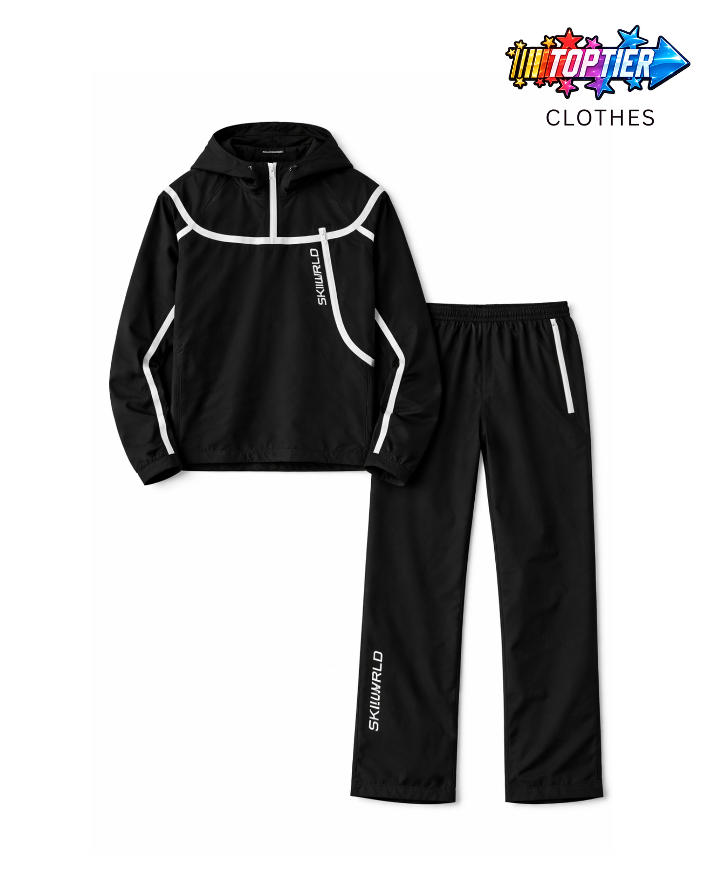 Skii Wrld Black Rain Tracksuit Set