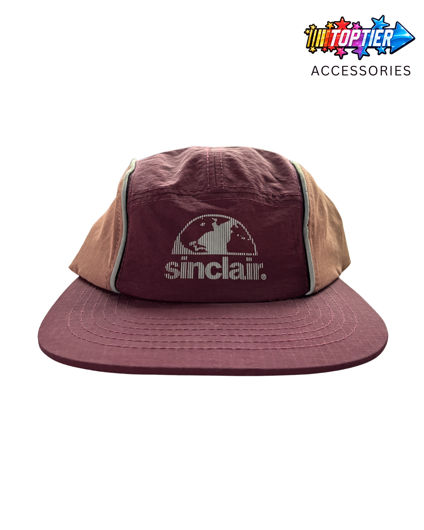 Sinclair Reflective Piping Nylon Hat Burgundy