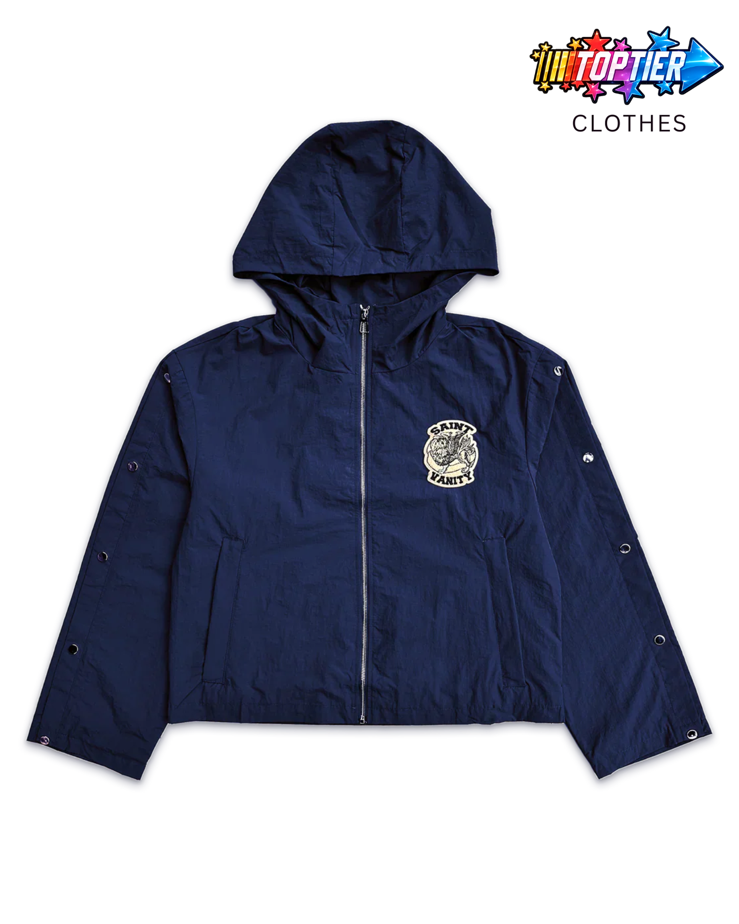 Saint Vanity Nylon Zip Up Jacket Midnight Blue
