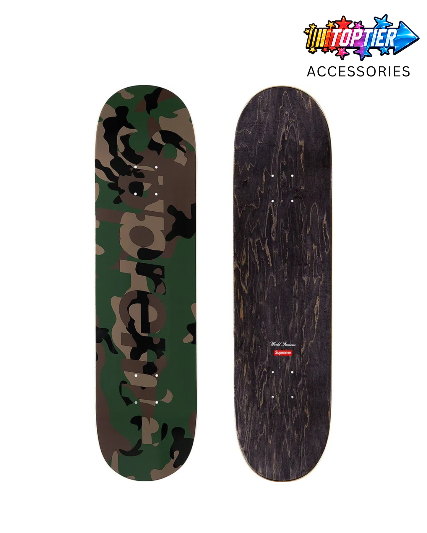Supreme Woodland Camo Logo Skateboard