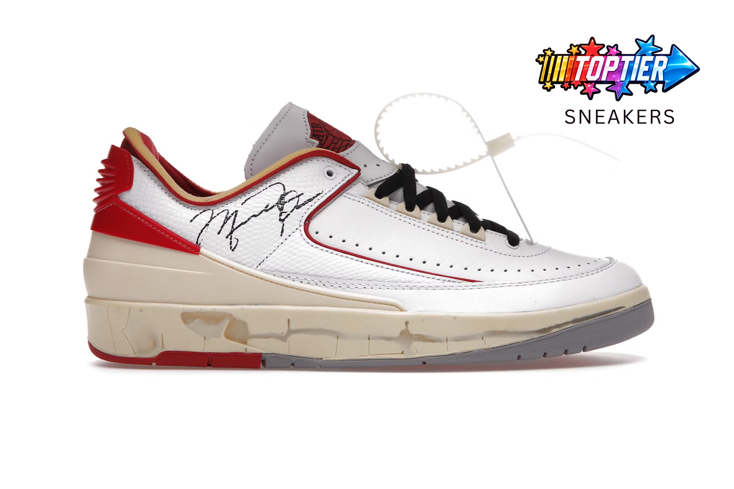 Air Jordan 2 Retro Low SP "Off-White White Red" (2021) Mens