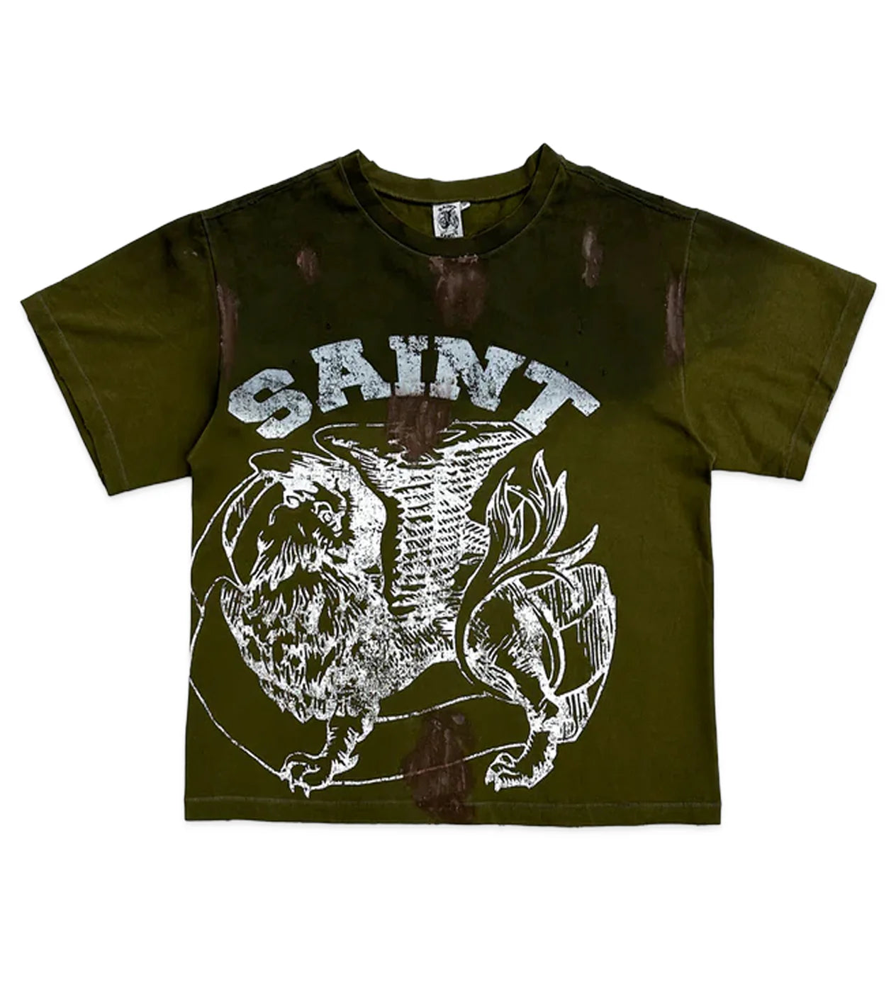 Saint Vanity Distressed Griffen Green Tee