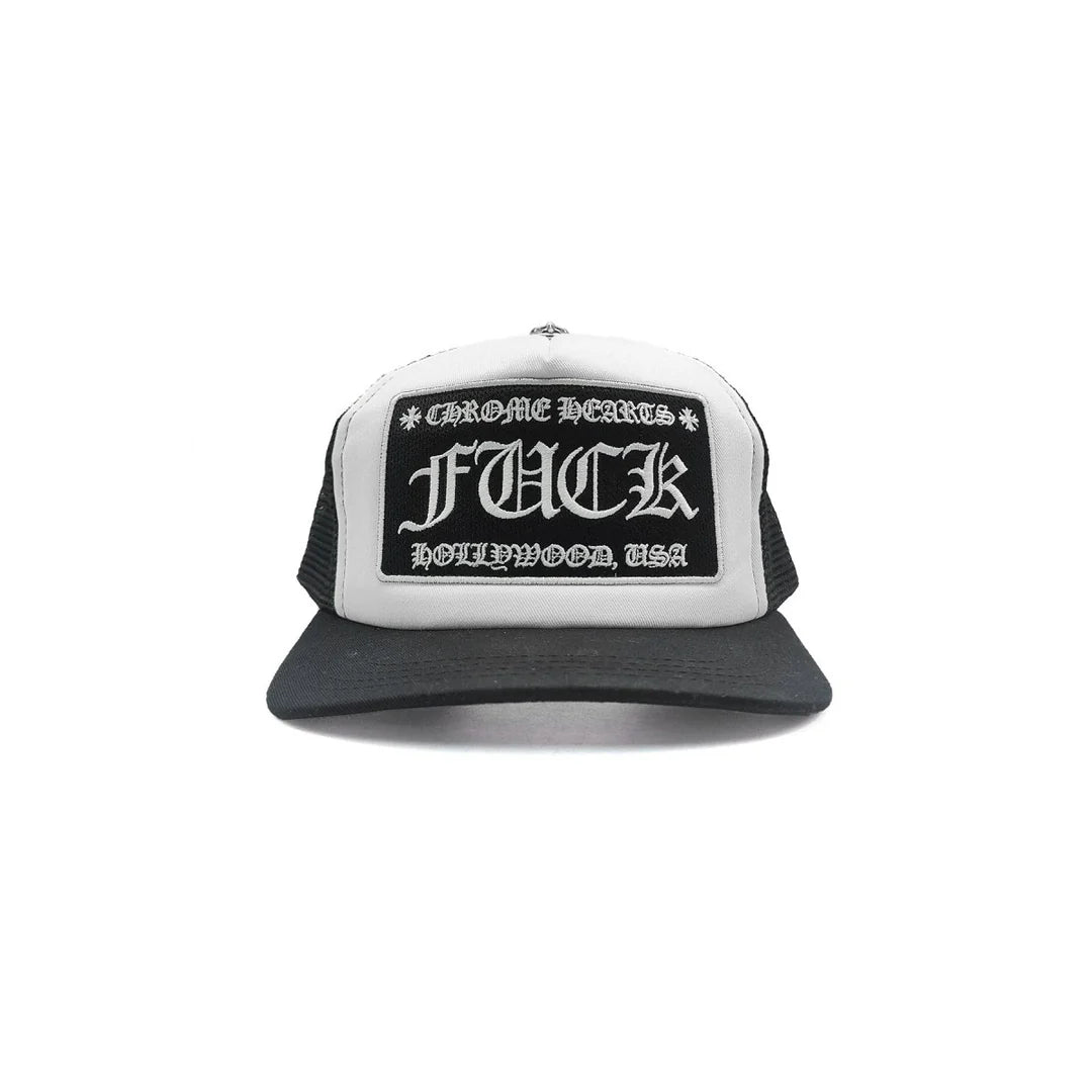 Chrome Hearts FUCK Hollywood Trucker Hat 'Black/White'