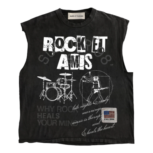 Amis et Fleurs "Rock et Amis" Cutoff Tee