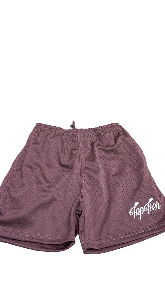 Top Tier Mesh Shorts Brown/White