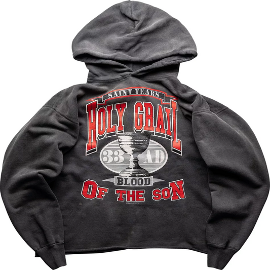Saint Mxxxxxx x Denim Tears Holy Grail Black Hoodie