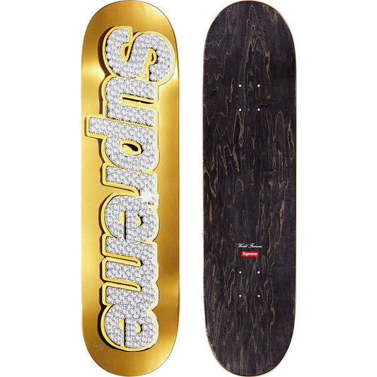 Supreme Gold Bling Box Logo Skateboard