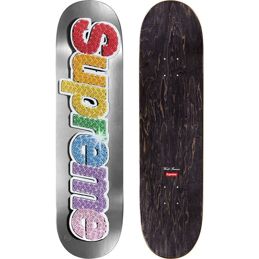 Supreme Platinum Bling Box Logo Skateboard