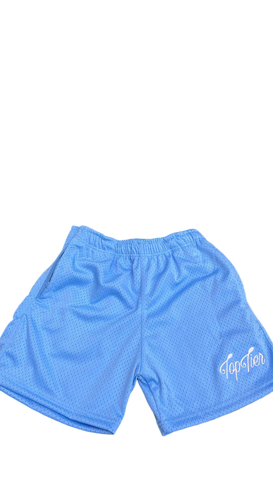 Top Tier Mesh Shorts Baby Blue/White
