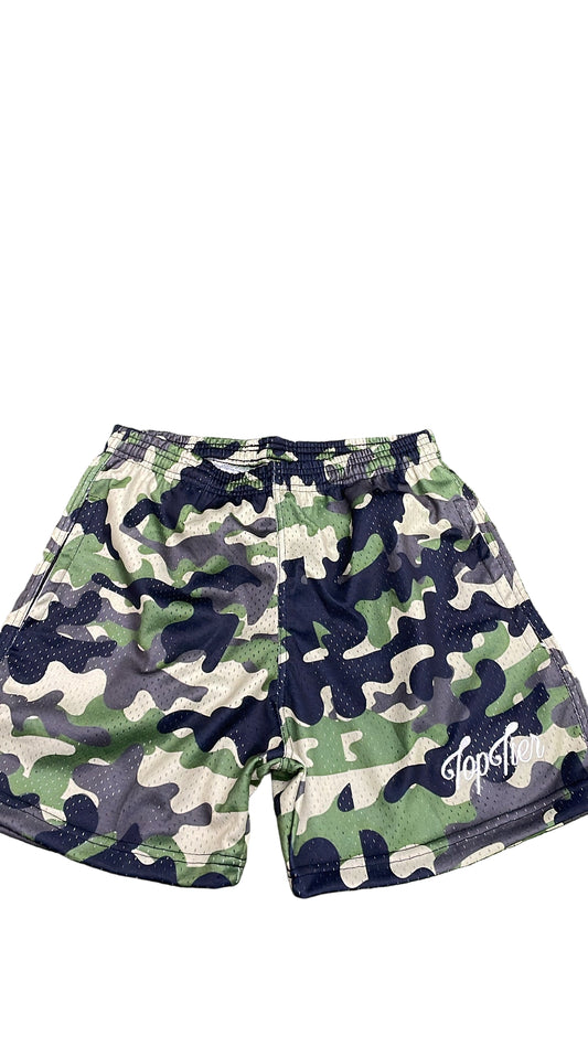 Top Tier Mesh Shorts Camo/White
