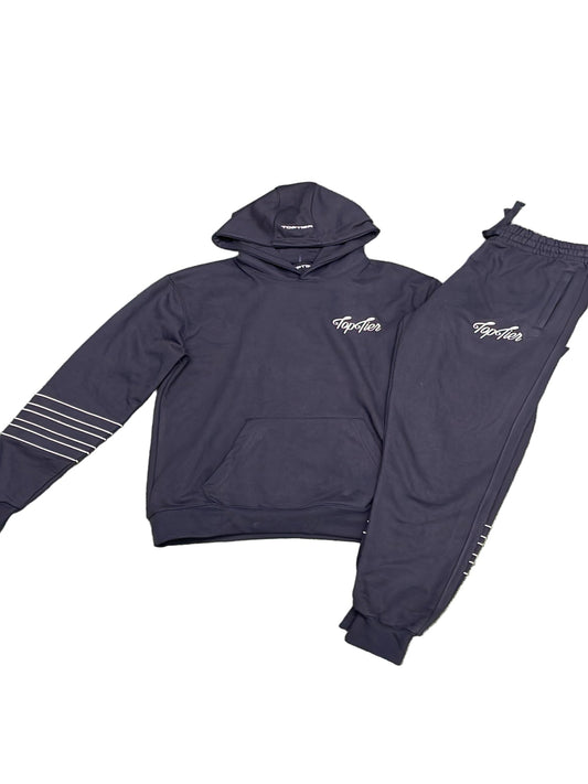 Top Tier Sweatsuit Black/White