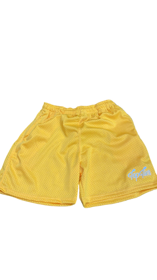 Top Tier Mesh Shorts Yellow/White