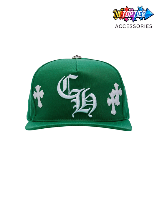 Chrome Hearts Cross Patch Baseball Hat - Green