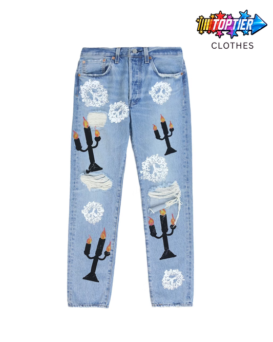 Denim Tears x Virgil Abloh "Message in a Tear" Printed Jeans