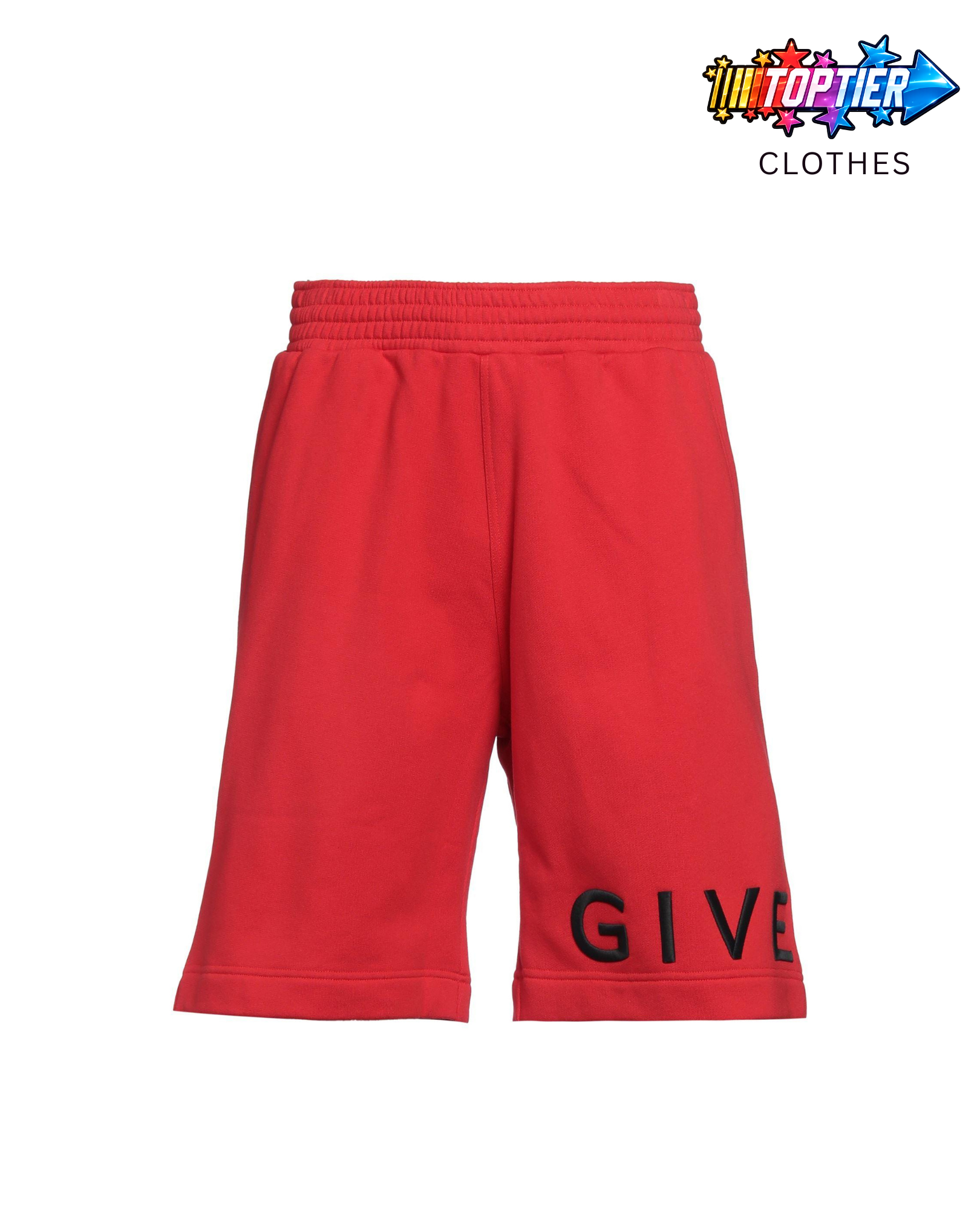 Givenchy Embroidered Fleece Bermuda Shorts Red