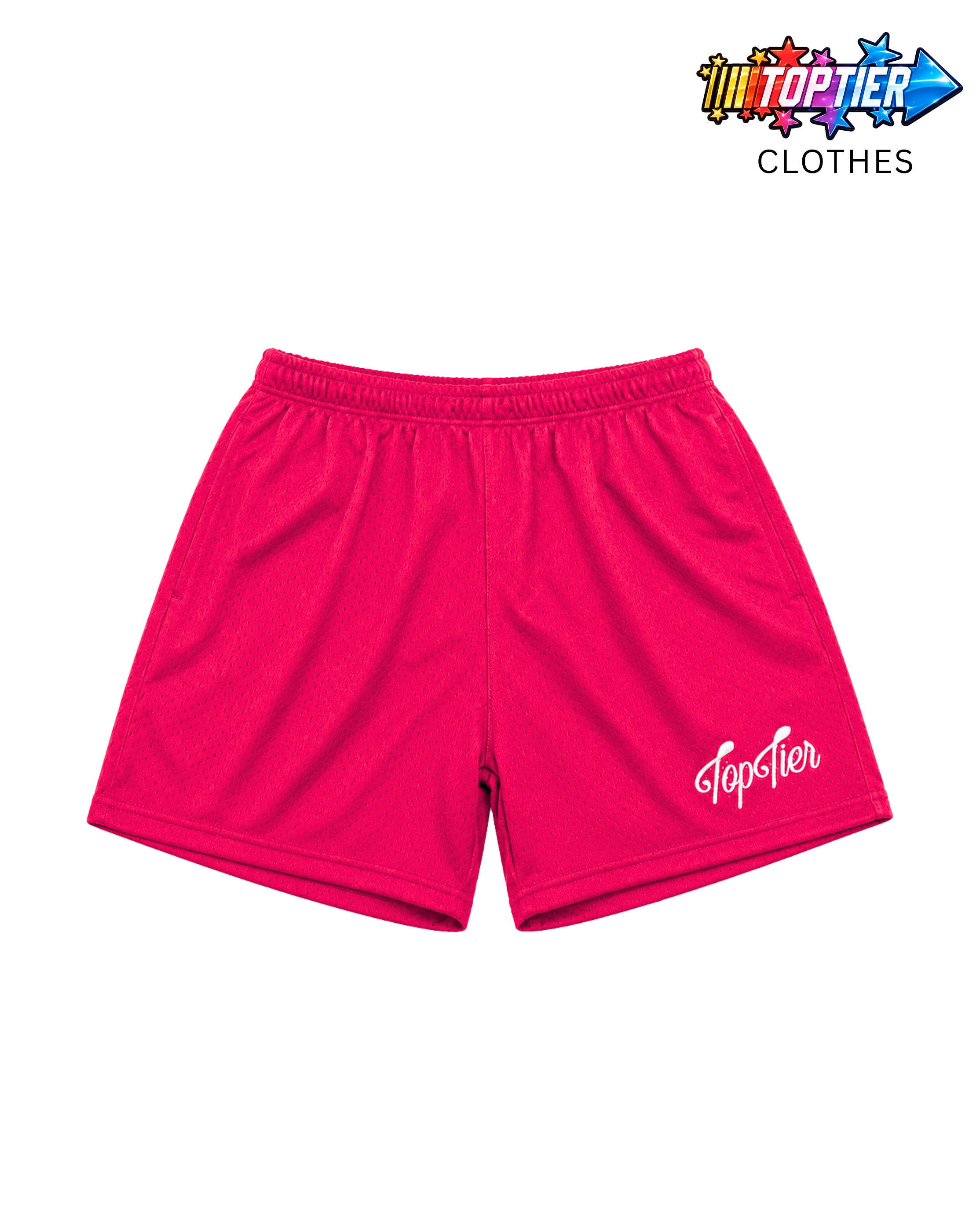 Top Tier Mesh Shorts Neon Pink/White