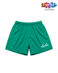 Top Tier Mesh Shorts Pine Green/White