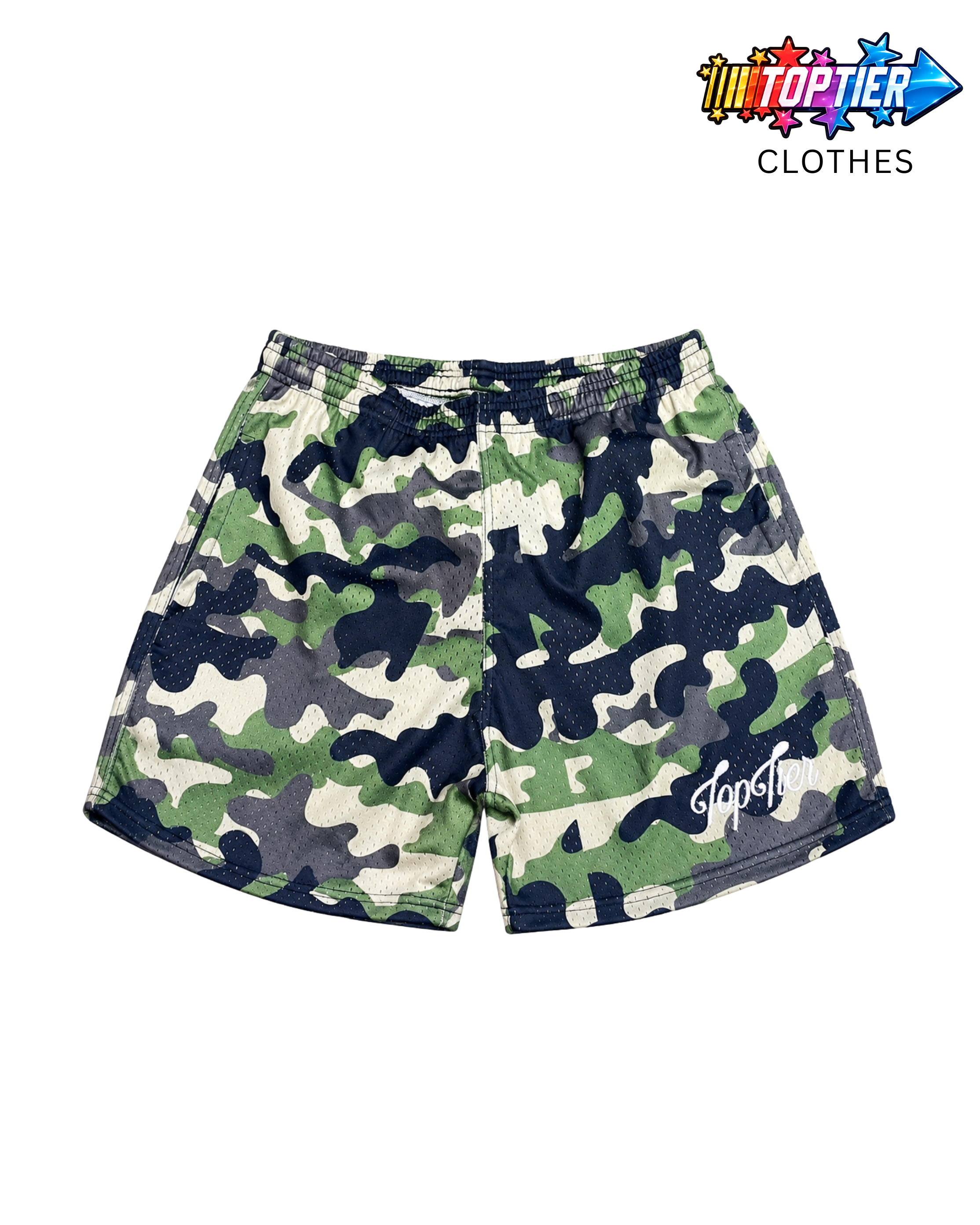 Top Tier Mesh Shorts Camo/White