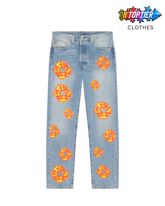 Denim Tears Men's 501 Offset Jeans - Light Wash