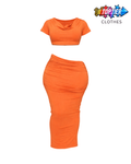 Waydamin Orange Nobu Skirt Set