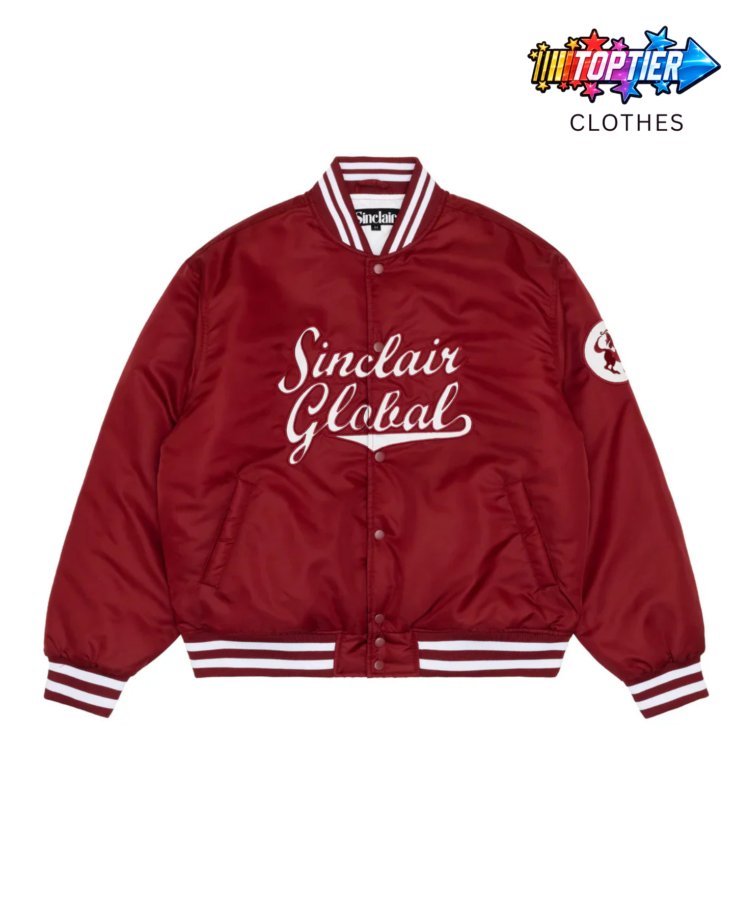 Sinclair Script Satin Jacket Maroon