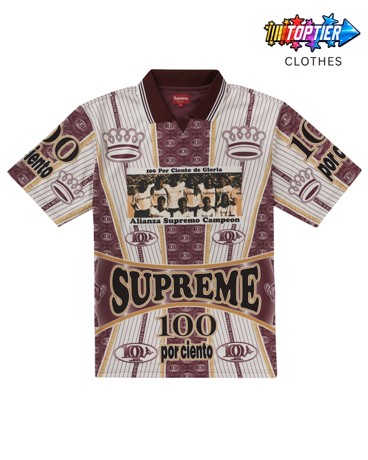 Supreme Por Ciento Soccer Jersey Burgundy