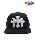 Chrome Hearts Pony Hair Cemetery Cross Patch Trucker Hat