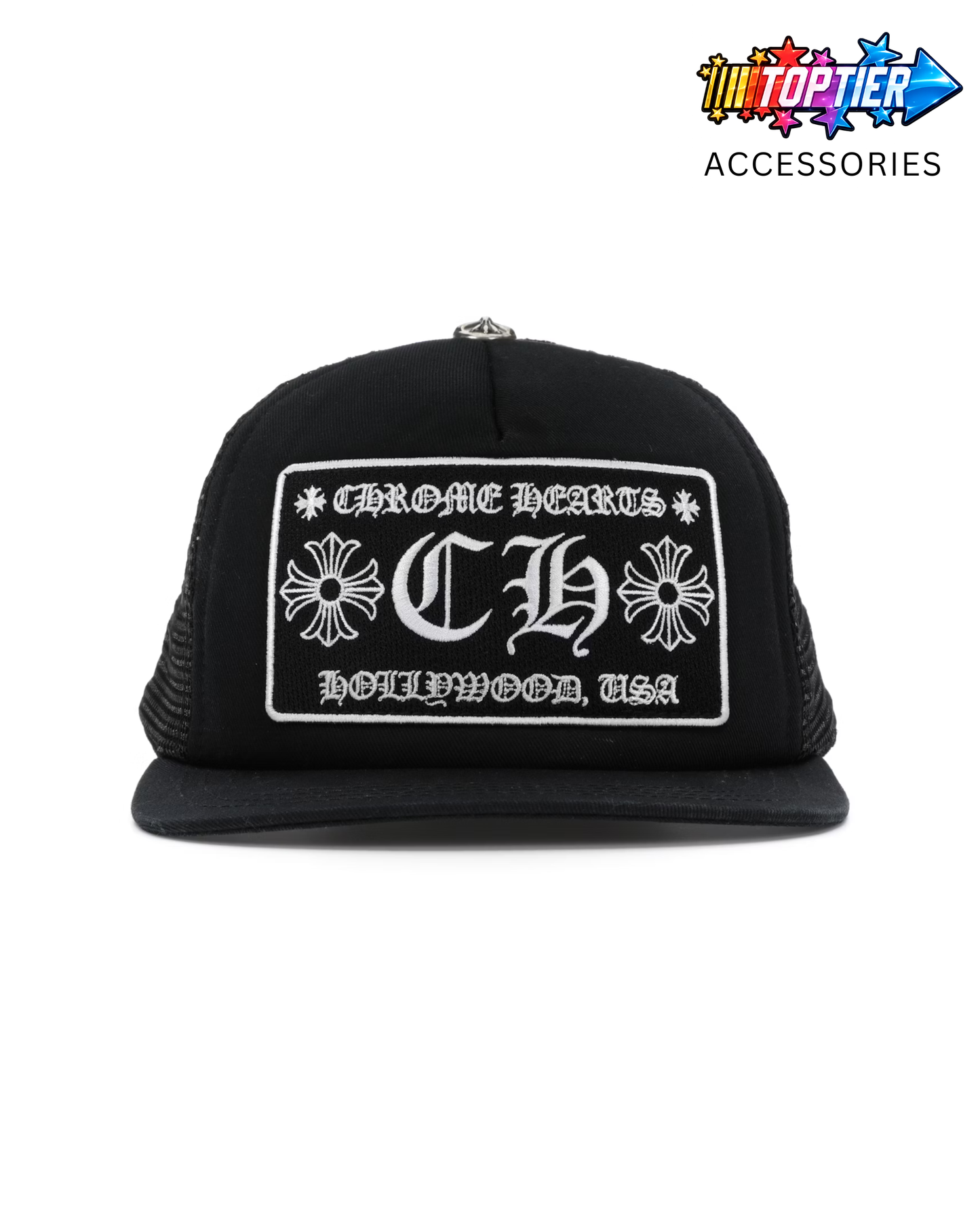 Chrome Hearts CH Hollywood Trucker Hat Black/Black - US