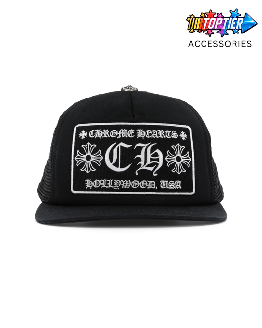 Chrome Hearts CH Hollywood Trucker Hat Black/Black - US