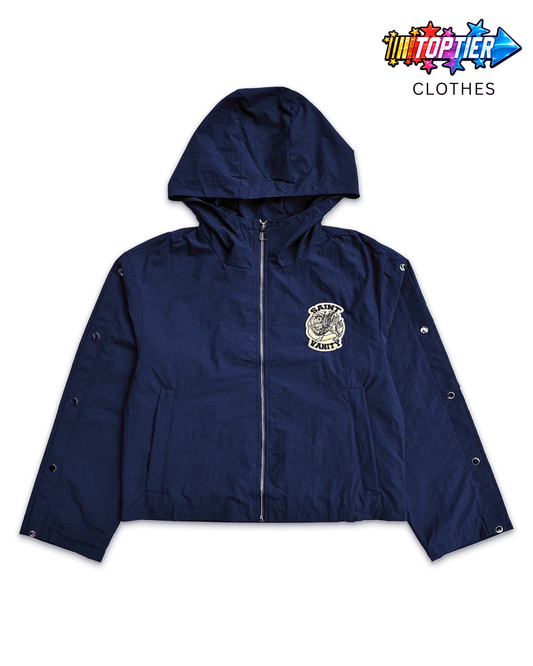 Saint Vanity Nylon Zip Up Jacket Midnight Blue