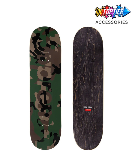 Supreme Woodland Camo Logo Skateboard