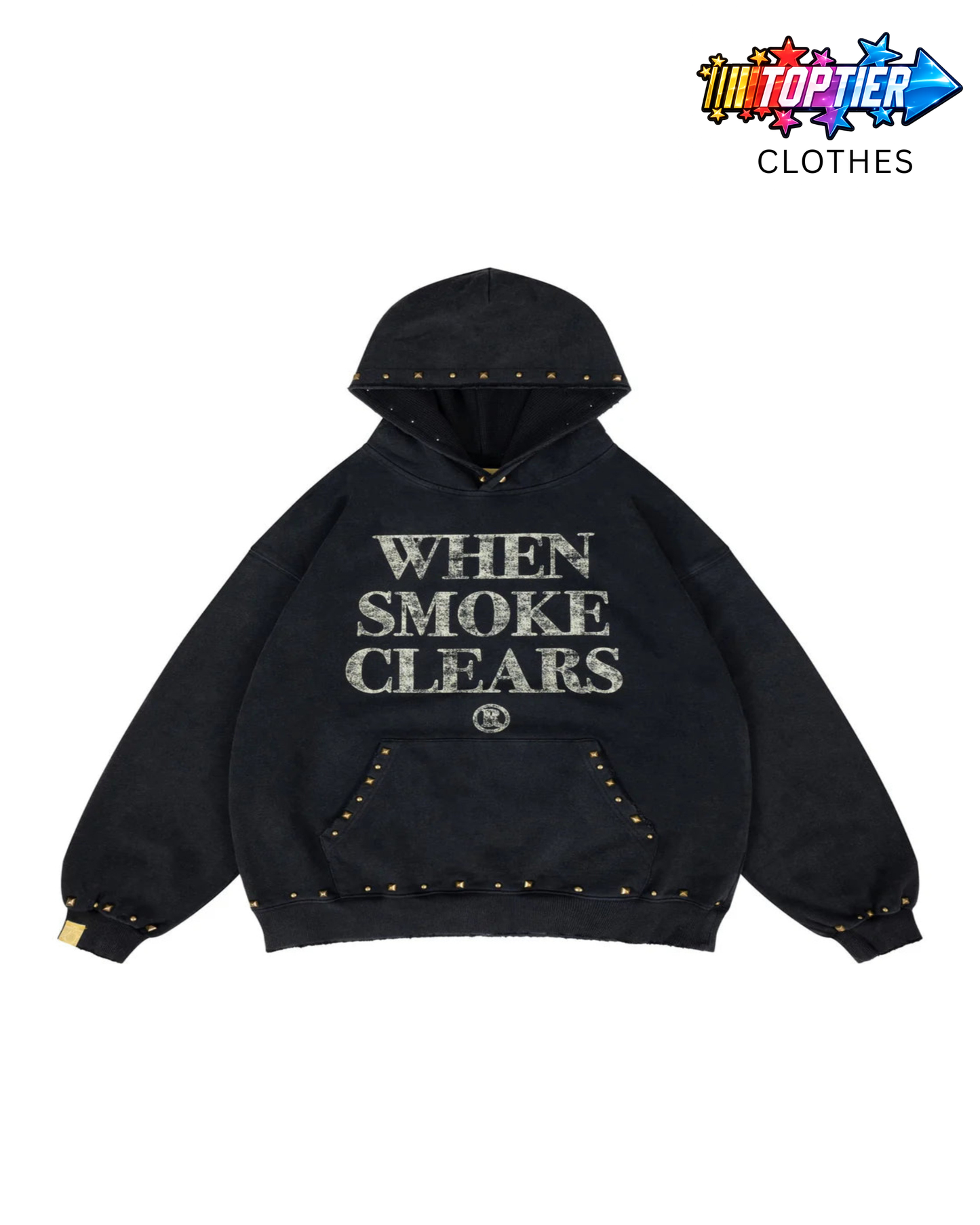 WSC "Black Bone White Studded Logo" Hoodie