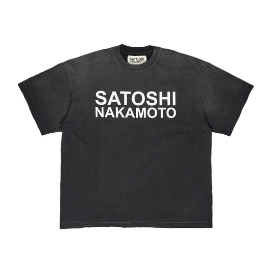 Satoshi Nakamoto Stencil Logo T-Shirt