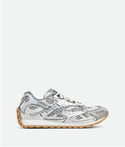 Bottega Veneta Silver White Orbit Sneaker