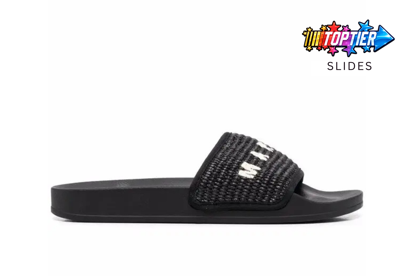 Marni Woven Logo Slides Black