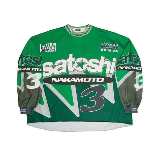 Satoshi Nakamoto Green Speedway L/S Jersey