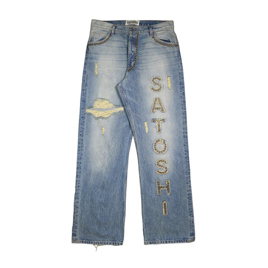 Satoshi Nakamoto Studded Cowboy Denim Pants