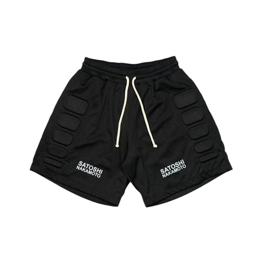 Satoshi Nakamoto Mesh Moto Black Shorts
