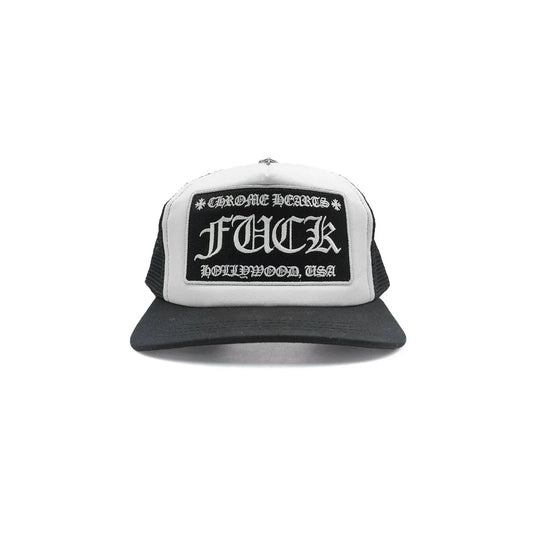 Chrome Hearts FUCK Hollywood Trucker Hat 'Black/White'