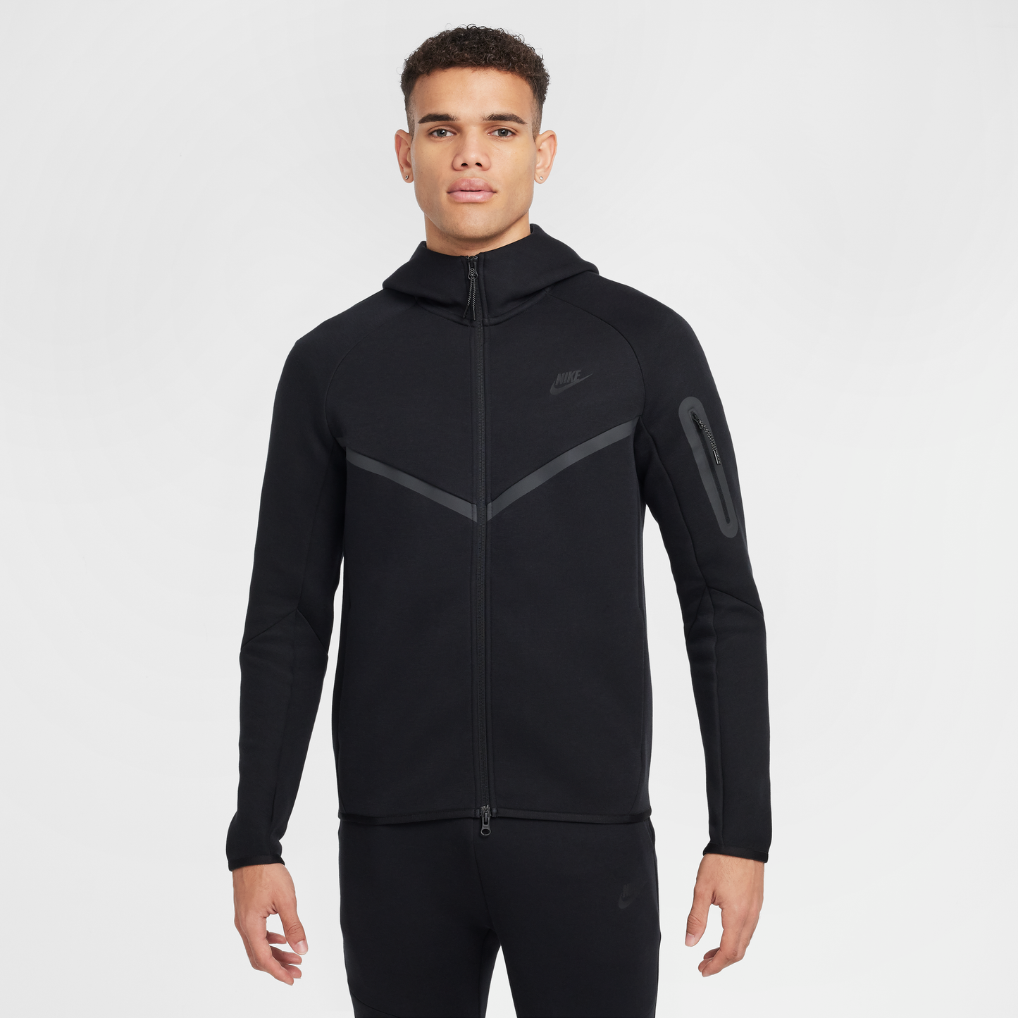Nike Sportswear Tech Fleece Full Zip Hoodie & Pant Set Black/Black
