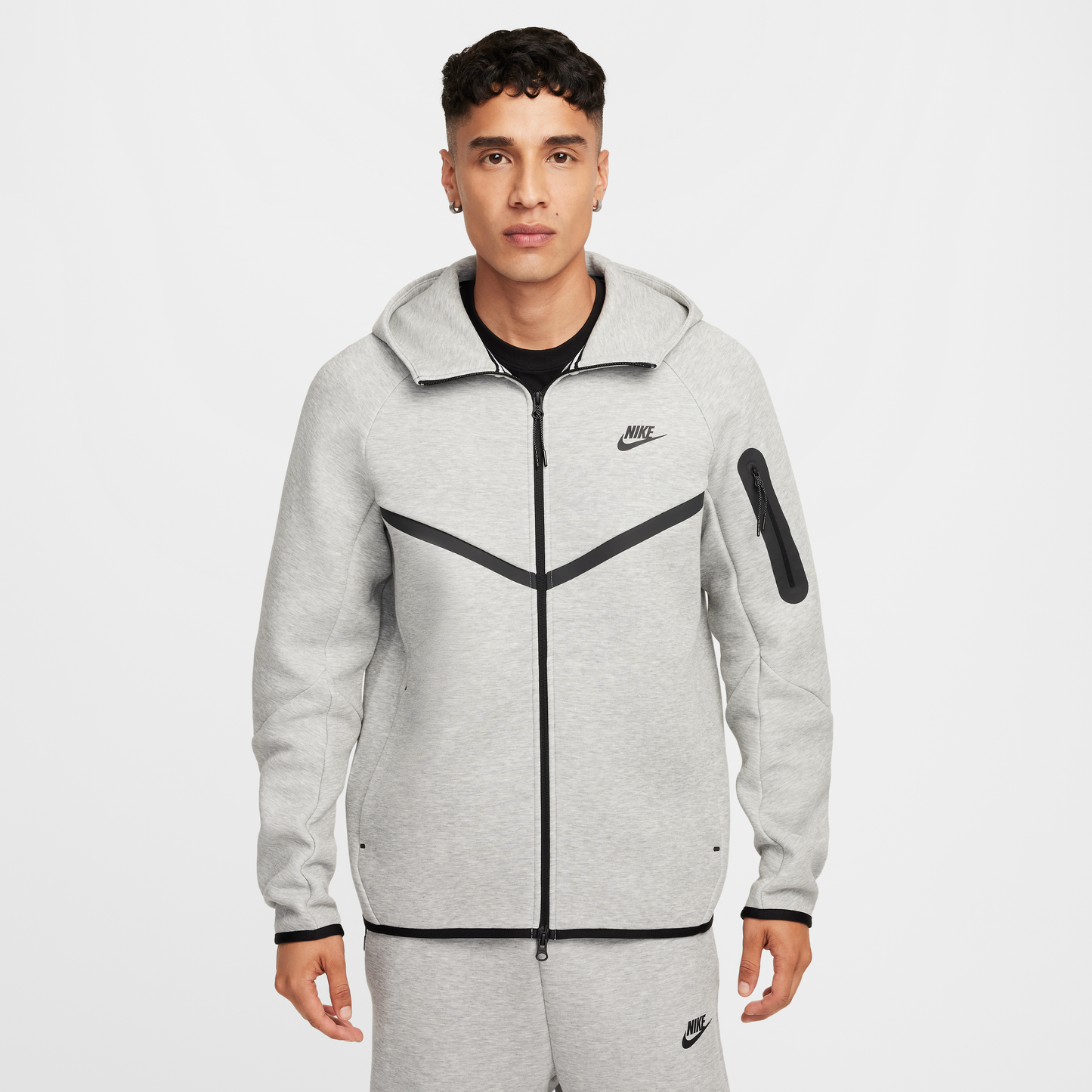 Nike Sportswear Tech Fleece Full Zip Hoodie & Joggers Set Grey/Black